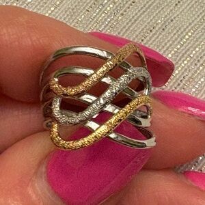 2/$10 MIXED METAL Ring size 6